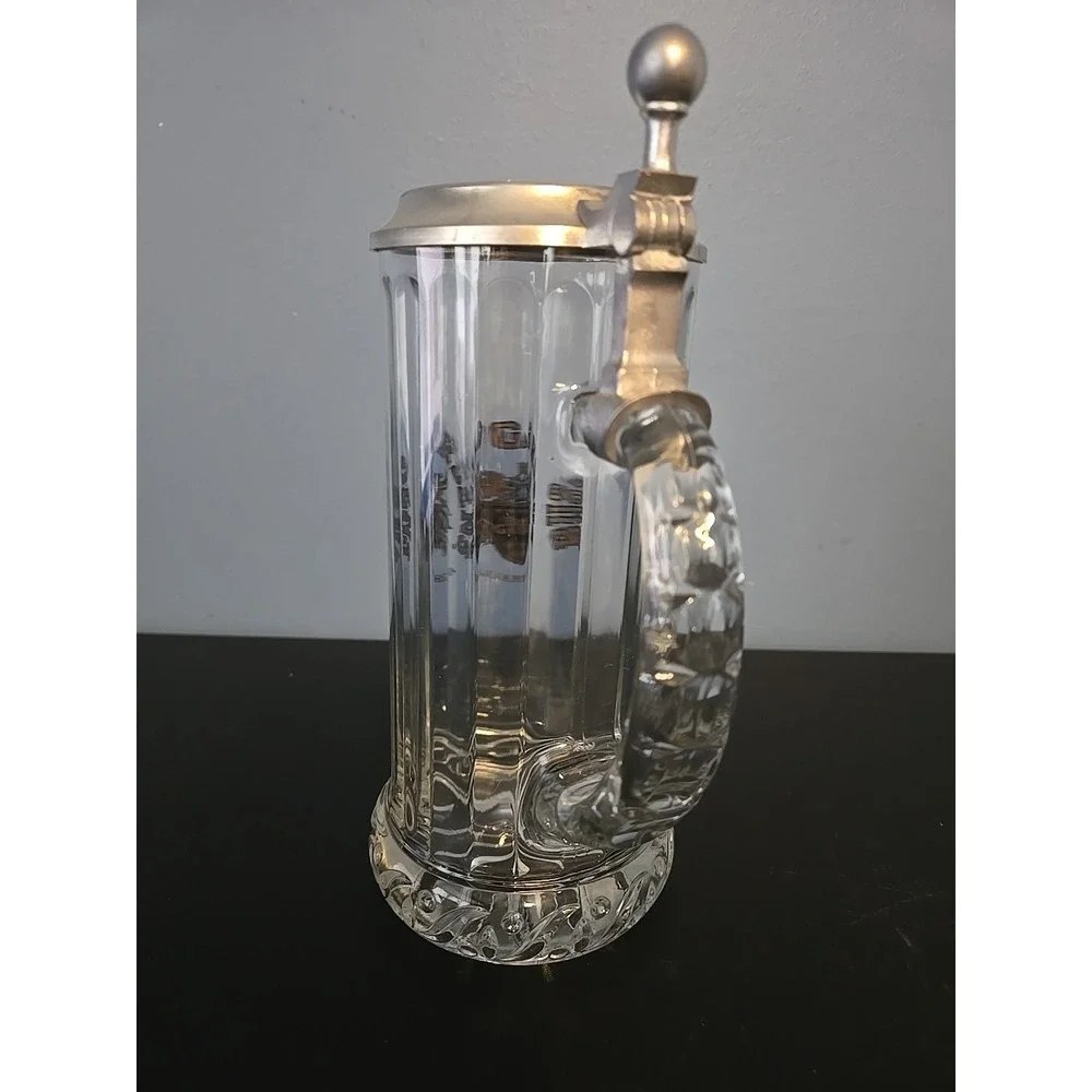 Busch Gardens Glass Beer Stein‎ w/metal Lid 8.5